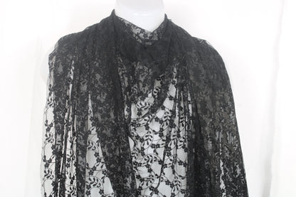 Tissu dentelle - motif fleuri - noir - photo 3/4 | So Tissus