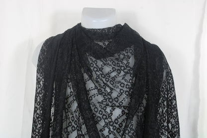 Tissu dentelle - motif fleuri - noir - photo 3/4 | So Tissus