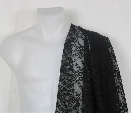 Tissu dentelle - motif fleuri - noir - photo 2/4 | So Tissus
