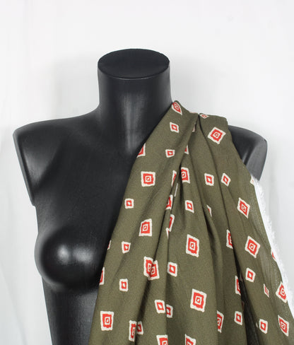 Tissu crepe viscose - imprimé abstrait - ton kaki - photo 5/5 | So Tissus