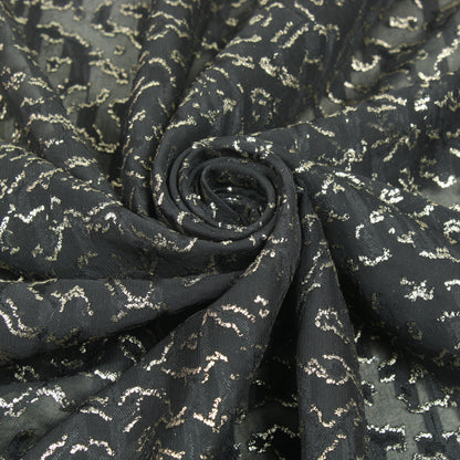 Tissu dévoré - motif tacheté - noir et doré - photo 1/5 | So Tissus