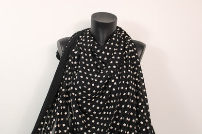 Tissu mousseline brodé - petites fleurs - noir - photo 4/5 | So Tissus