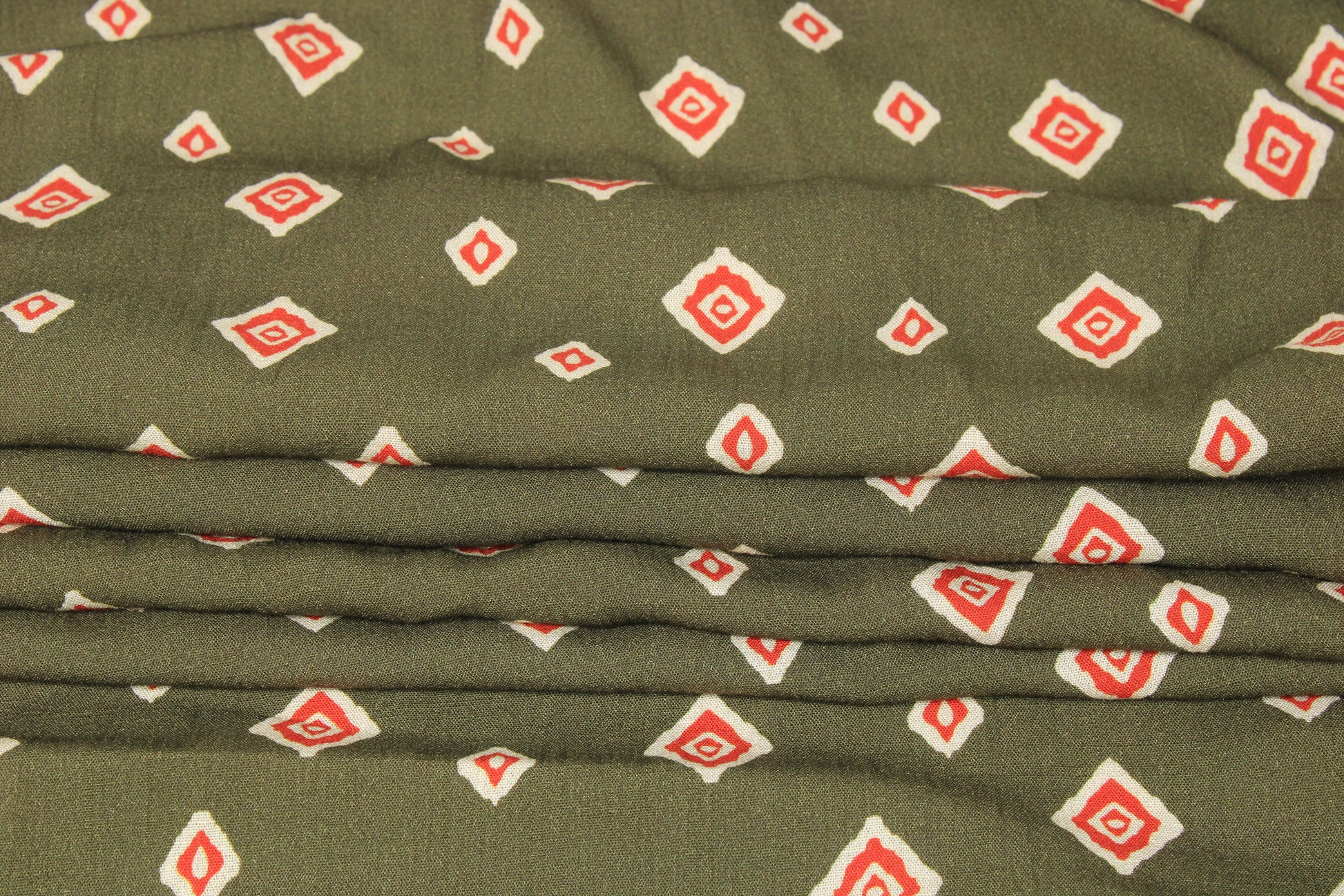 Tissu crepe viscose - imprimé abstrait - ton kaki - photo 3/5 | So Tissus