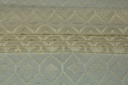 Tissu dévoré - motif losange - écru et doré - photo 2/5 | So Tissus