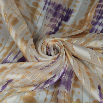 Tissu mousseline - imprimé tacheté- ton violet et mordoré - photo 1/5 | So Tissus