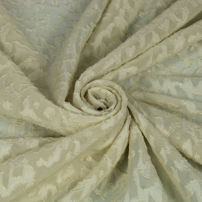 Tissu dévoré - motif tacheté - écru et doré - photo 1/5 | So Tissus