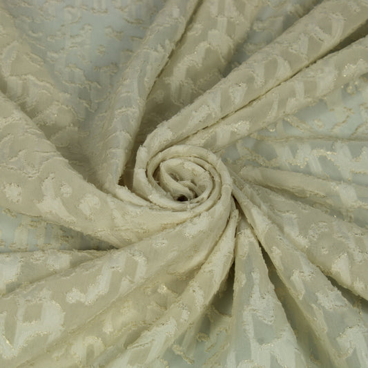 Tissu dévoré - motif tacheté - écru et doré - photo 1/5 | So Tissus