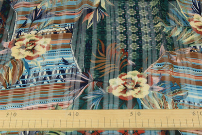 Tissu mousseline - imprimé fleuri - ton vert - photo 5/5 | So Tissus