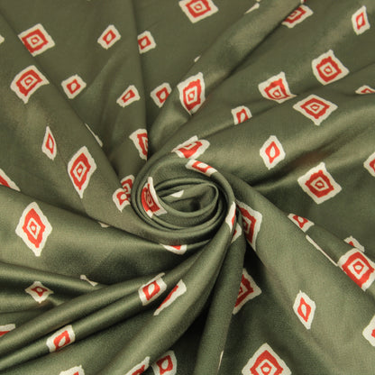 Tissu satin - imprimé abstrait - ton kaki - photo 1/5 | So Tissus