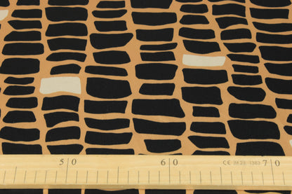 Tissu satin - imprimé tacheté - ton noir et beige - photo 5/5 | So Tissus