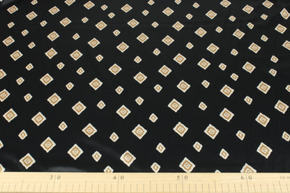 Tissu satin - imprimé abstrait - ton noir - photo 3/5 | So Tissus