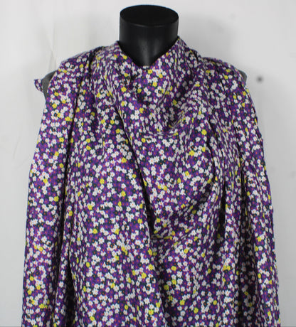 Tissu popeline de coton prestige - imprimé fleuri - ton violet - photo 4/5 | So Tissus