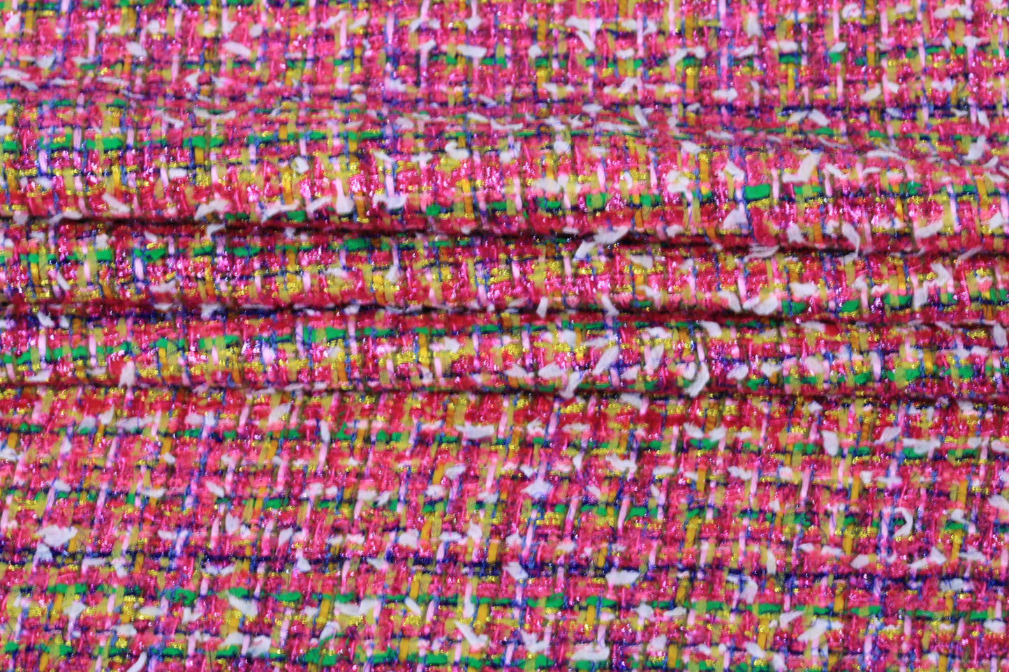 Tissu tweed lurex multicolore - ton fuchsia - photo 2/4 | So Tissus