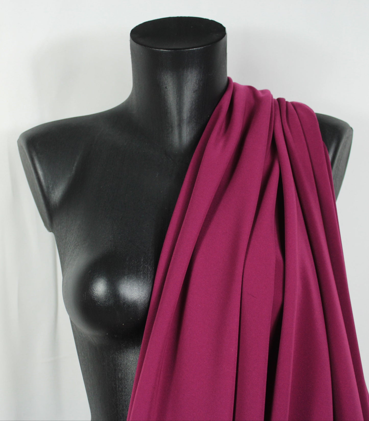 Tissu twill crêpe stretch - magenta - photo 4/4 | So Tissus