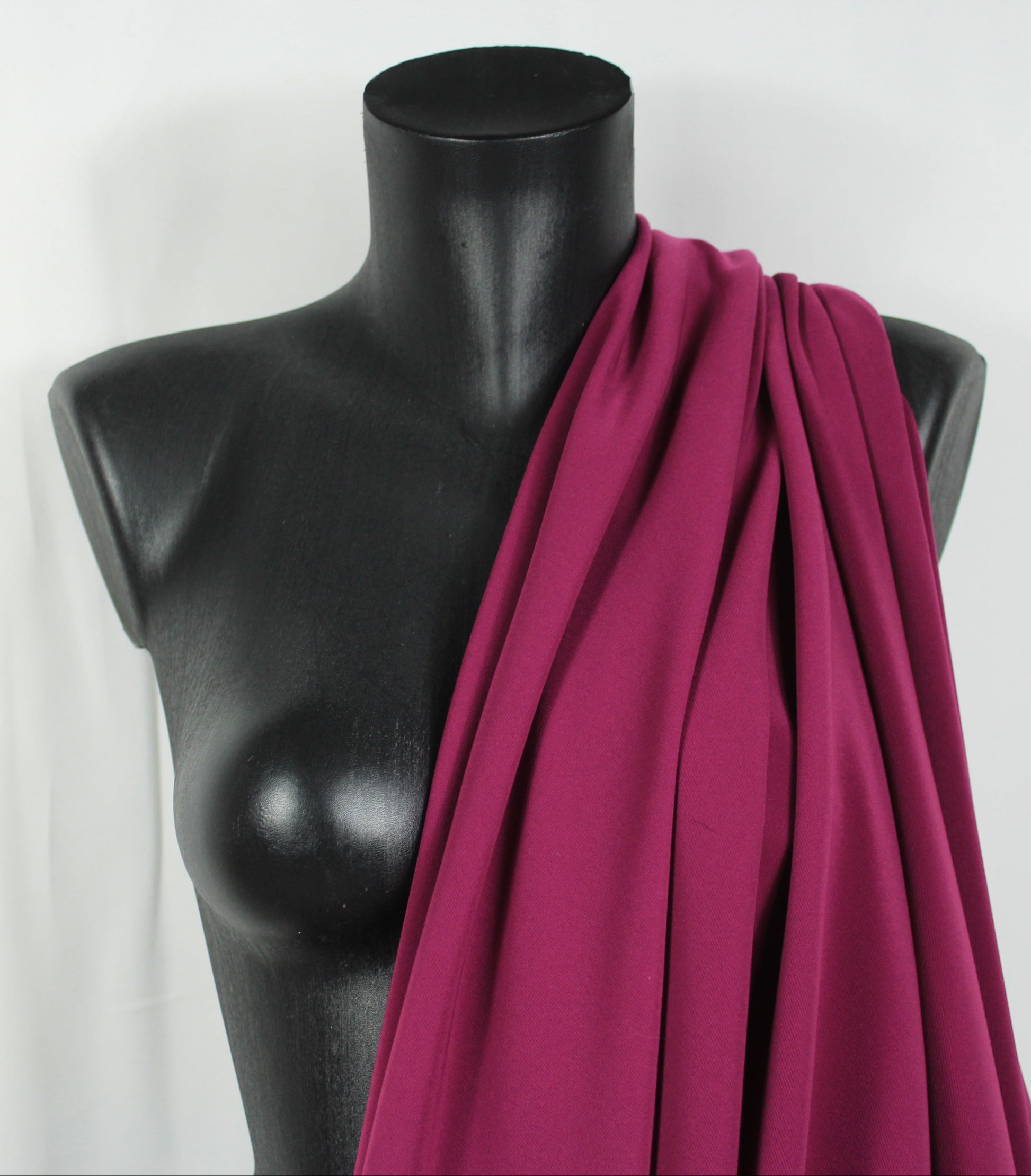 Tissu twill crêpe stretch - magenta - photo 4/4 | So Tissus