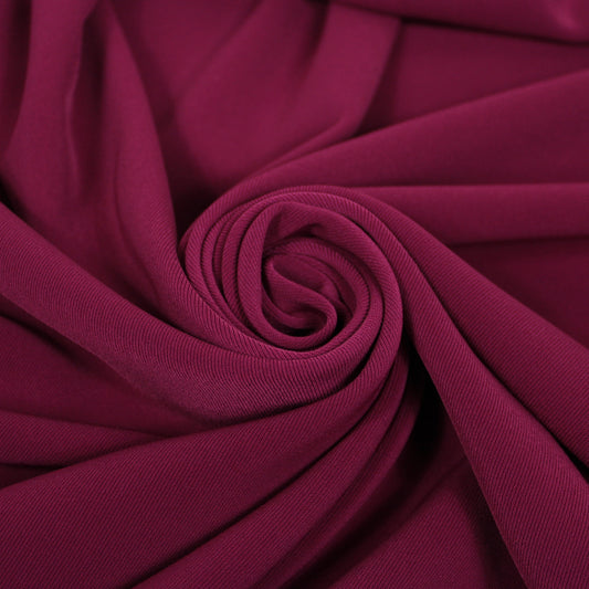 Tissu twill crêpe stretch - magenta - photo 1/4 | So Tissus