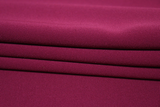 Tissu twill crêpe stretch - magenta - photo 2/4 | So Tissus