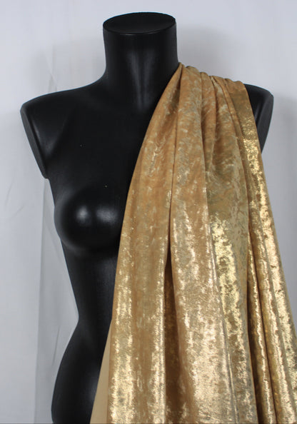 Tissu maille velours frappé  - doré - photo 4/4 | So Tissus