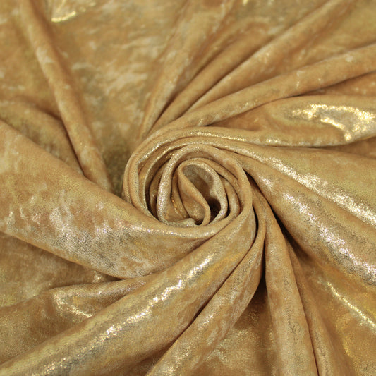 Tissu maille velours frappé  - doré - photo 1/4 | So Tissus