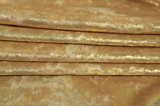 Tissu maille velours frappé  - doré - photo 2/4 | So Tissus