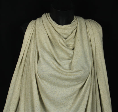Tissu maille jersey coton  viscose - style jersey de lin - beige - photo 4/4 | So Tissus