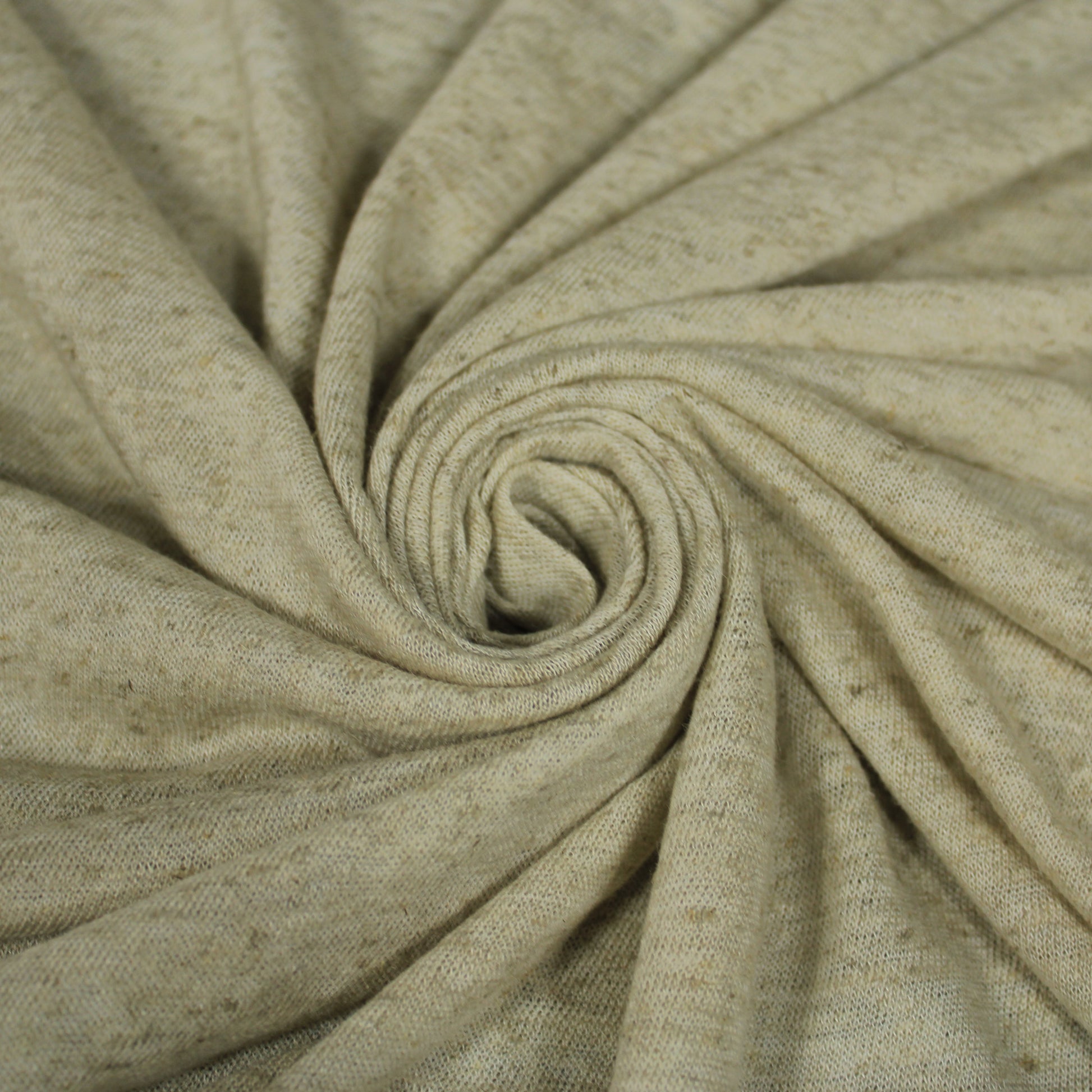Tissu maille jersey coton  viscose - style jersey de lin - beige - photo 1/4 | So Tissus
