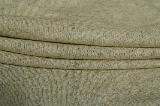 Tissu maille jersey coton  viscose - style jersey de lin - beige - photo 2/4 | So Tissus