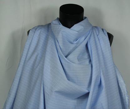 Tissu popeline de coton  - à rayure - bleu clair et blanc - photo 4/4 | So Tissus