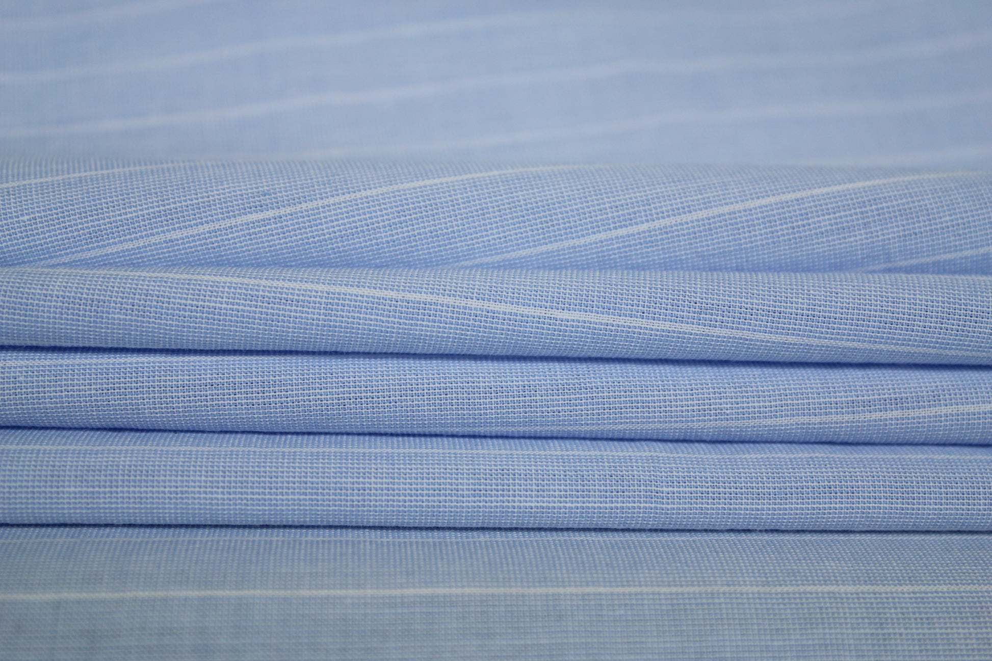 Tissu popeline de coton  - à rayure - bleu clair et blanc - photo 2/4 | So Tissus