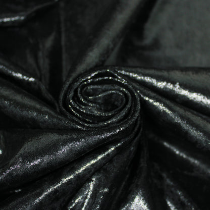 Tissu maille velours frappé  - noir irisé - photo 1/4 | So Tissus