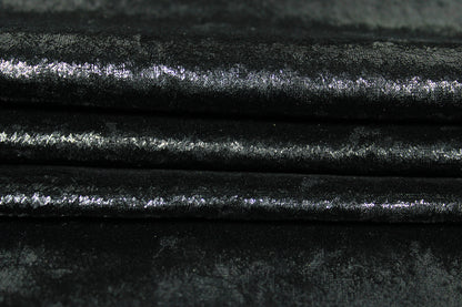 Tissu maille velours frappé  - noir irisé - photo 2/4 | So Tissus
