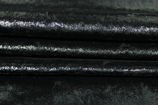 Tissu maille velours frappé  - noir irisé - photo 2/4 | So Tissus