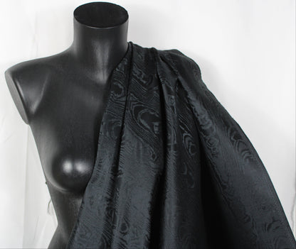 Tissu taffeta de soie - moiré - noir - photo 3/4 | So Tissus