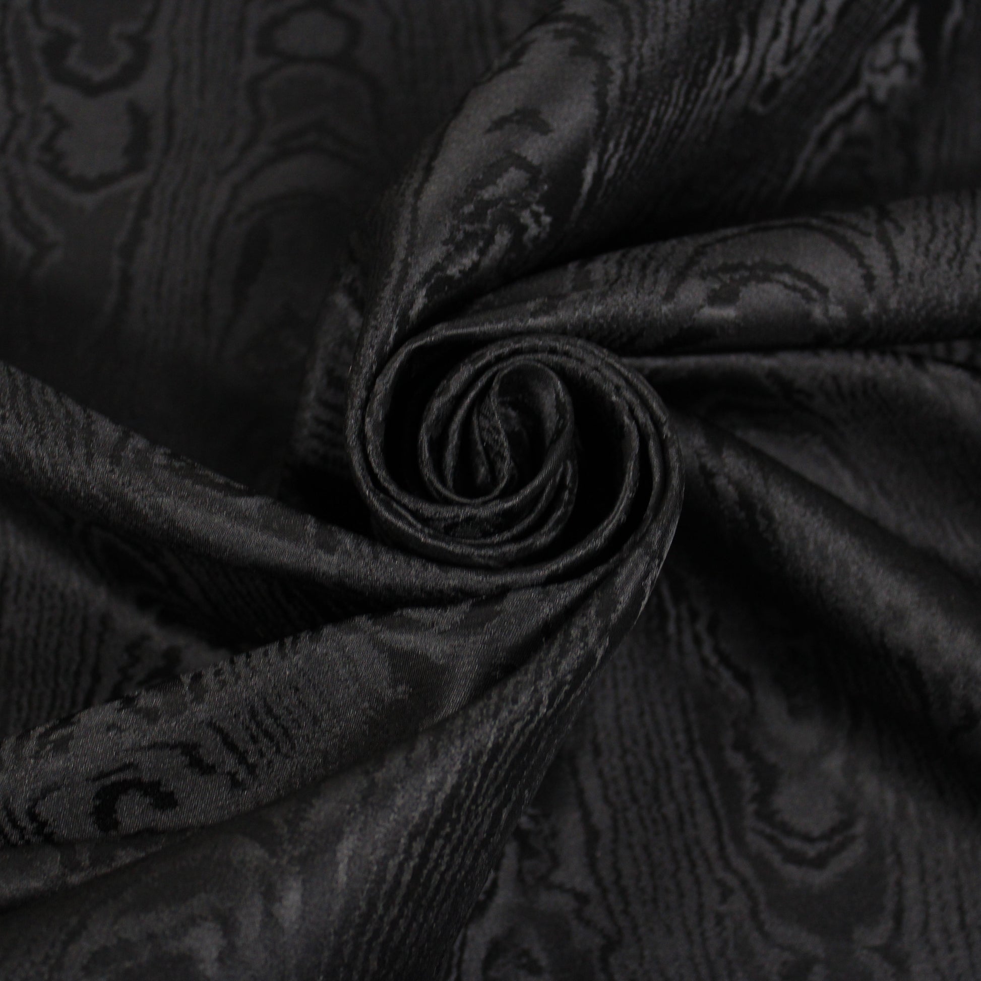 Tissu taffeta de soie - moiré - noir - photo 1/4 | So Tissus