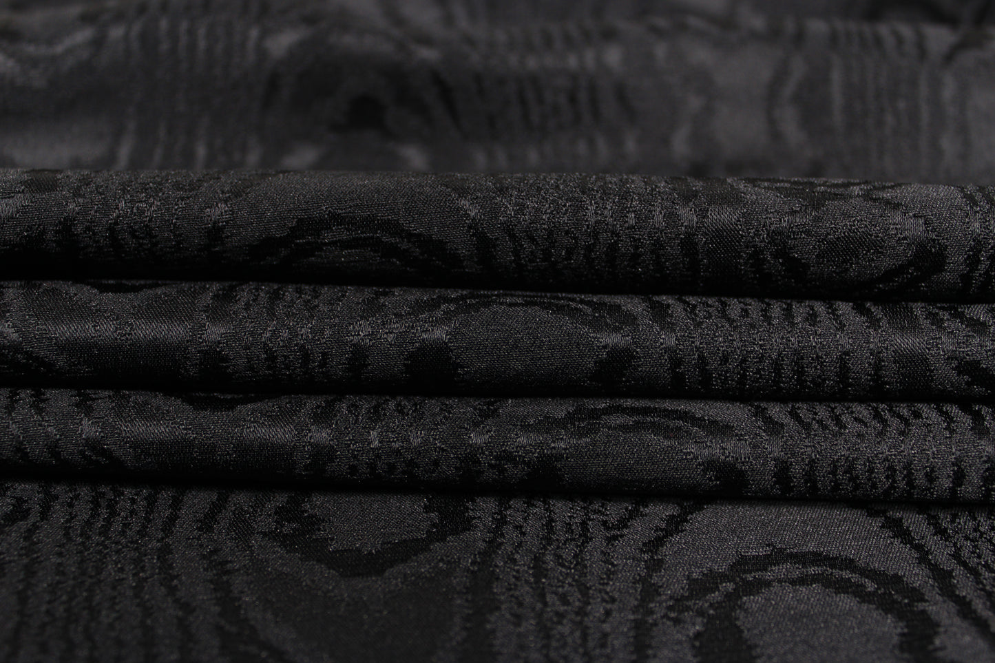 Tissu taffeta de soie - moiré - noir - photo 2/4 | So Tissus