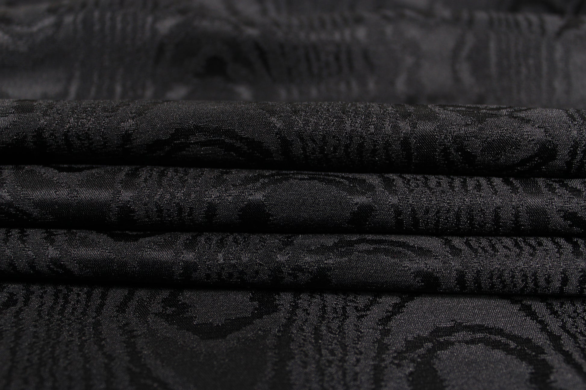 Tissu taffeta de soie - moiré - noir - photo 2/4 | So Tissus