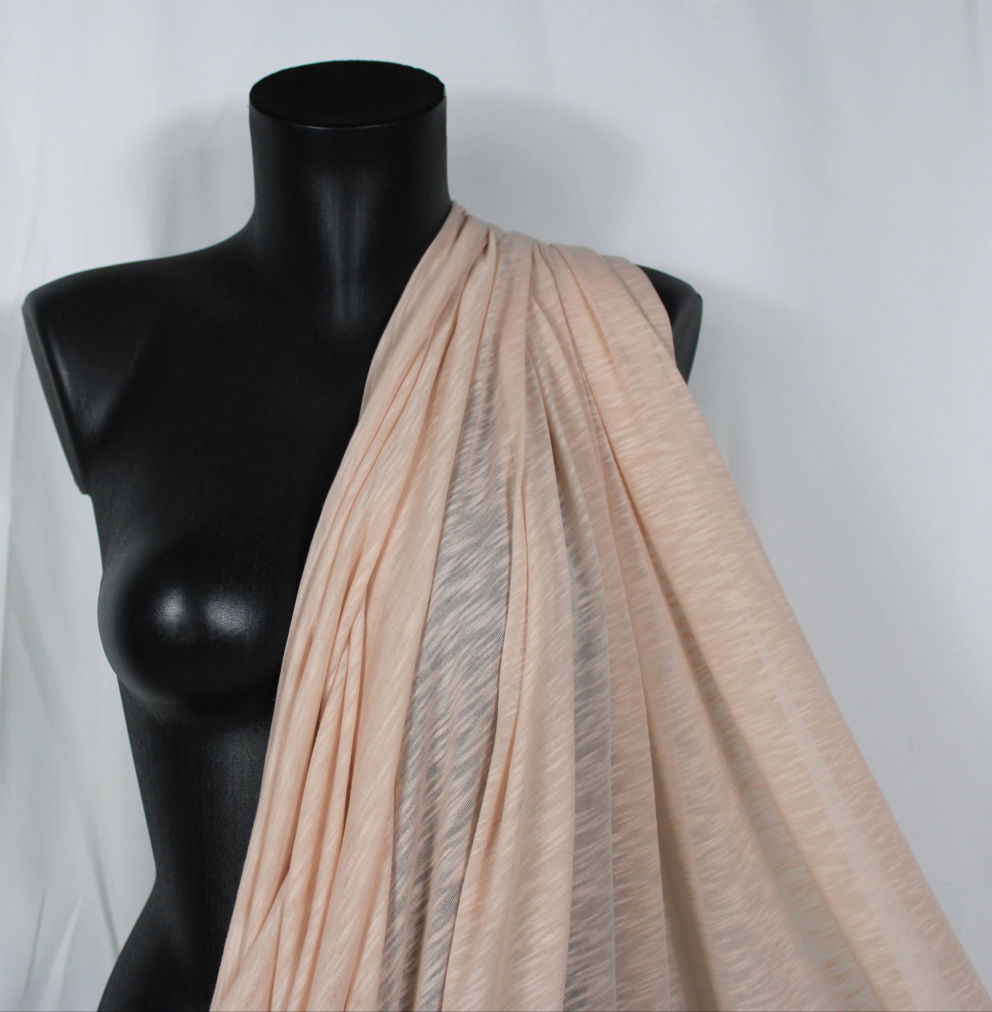 Tissu maille jersey - style jersey de lin - rose poudré - photo 3/4 | So Tissus
