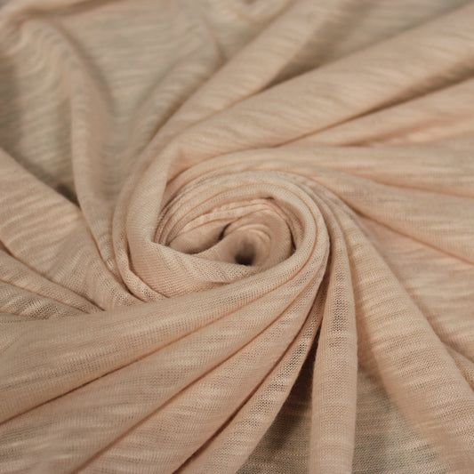 Tissu maille jersey - style jersey de lin - rose poudré - photo 1/4 | So Tissus