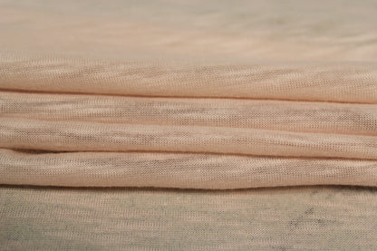 Tissu maille jersey - style jersey de lin - rose poudré - photo 2/4 | So Tissus