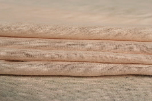 Tissu maille jersey - style jersey de lin - rose poudré - photo 2/4 | So Tissus