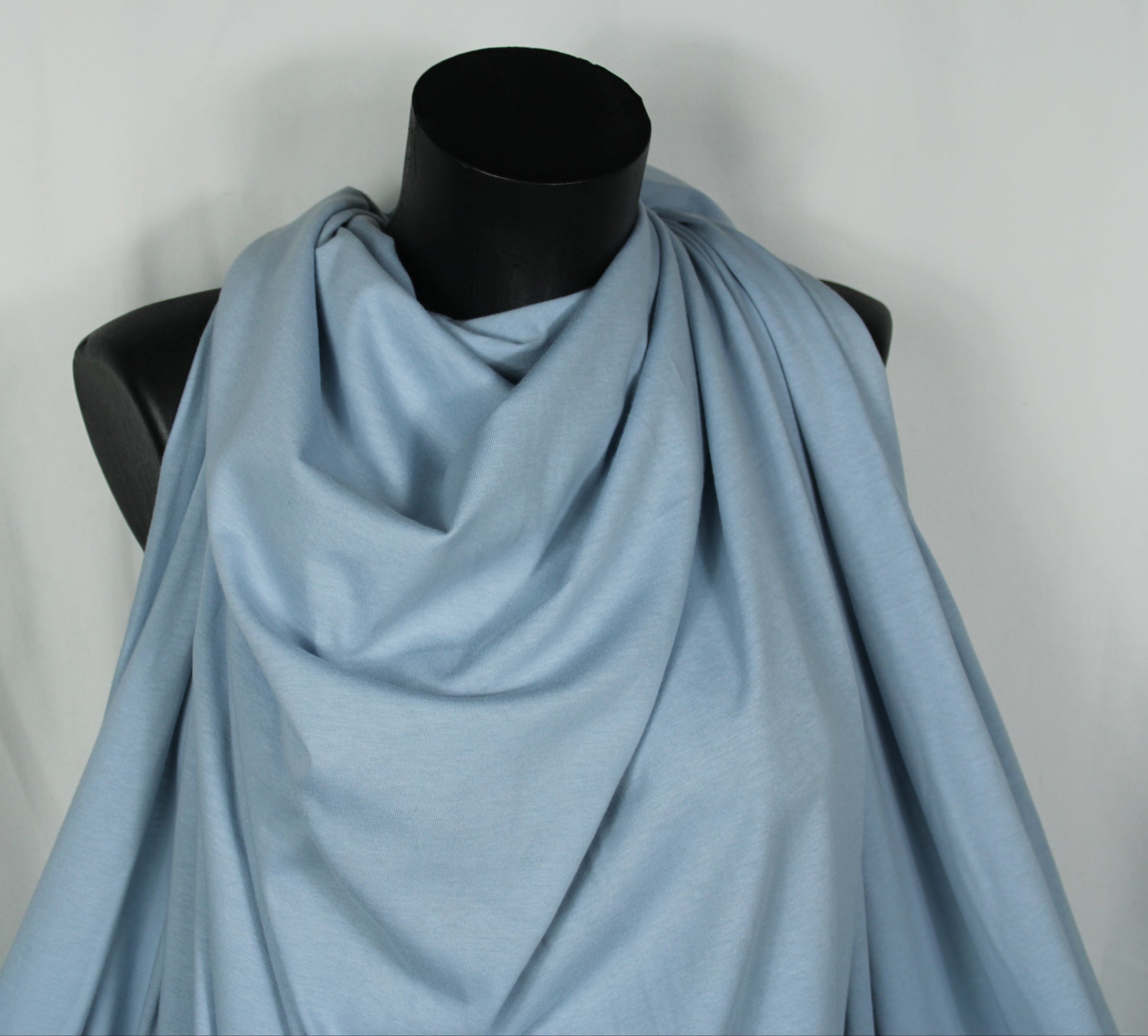 Tissu jersey coton - bleu ciel - photo 4/4 | So Tissus