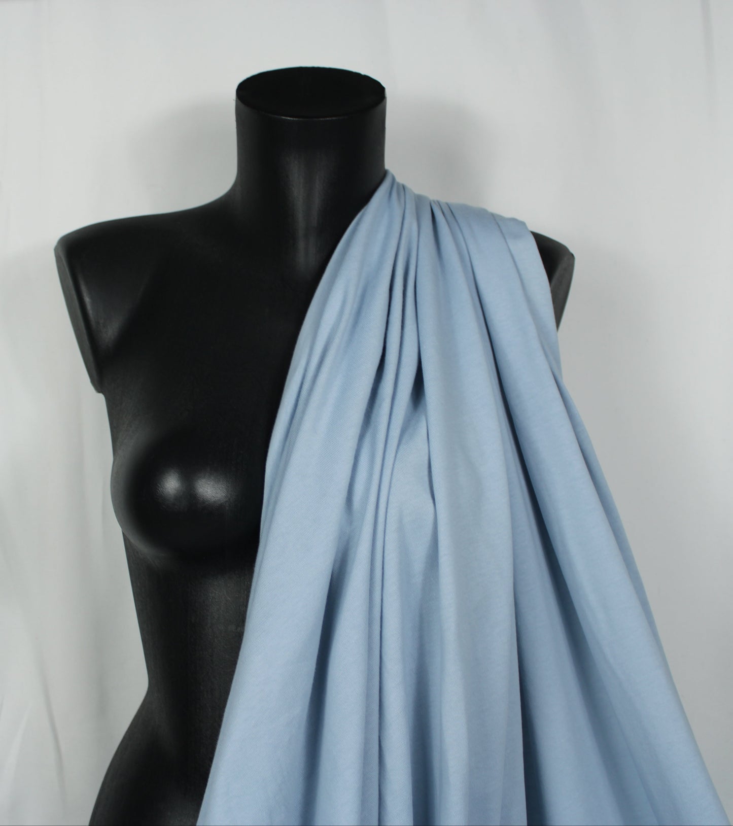 Tissu jersey coton - bleu ciel - photo 3/4 | So Tissus