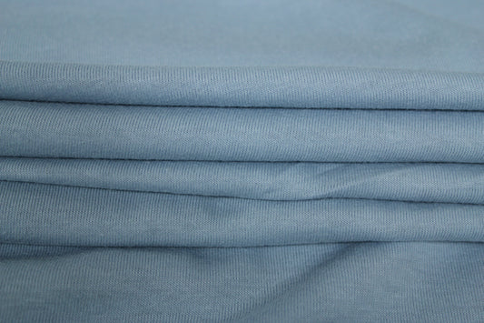 Tissu jersey coton - bleu ciel - photo 2/4 | So Tissus