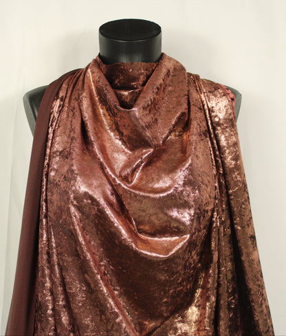Tissu maille velours frappé  -  cuivre - photo 4/4 | So Tissus
