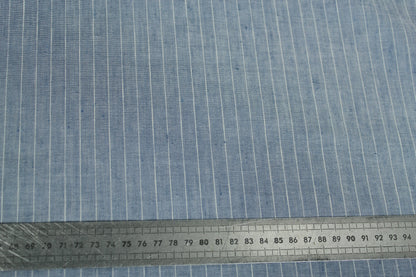 Tissu lin  - à rayures - bleu ciel et blanc - photo 5/5 | So Tissus
