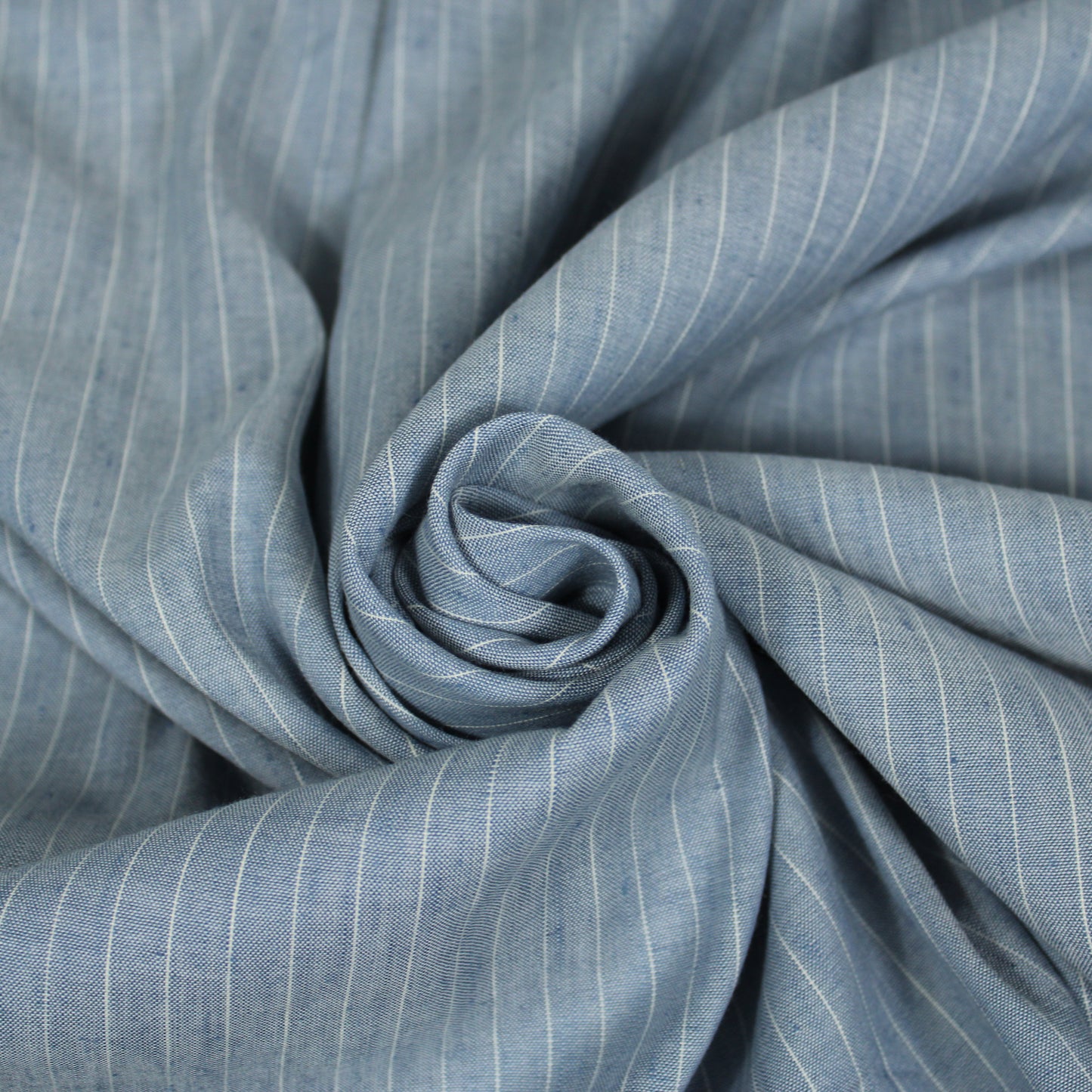 Tissu lin  - à rayures - bleu ciel et blanc - photo 1/5 | So Tissus