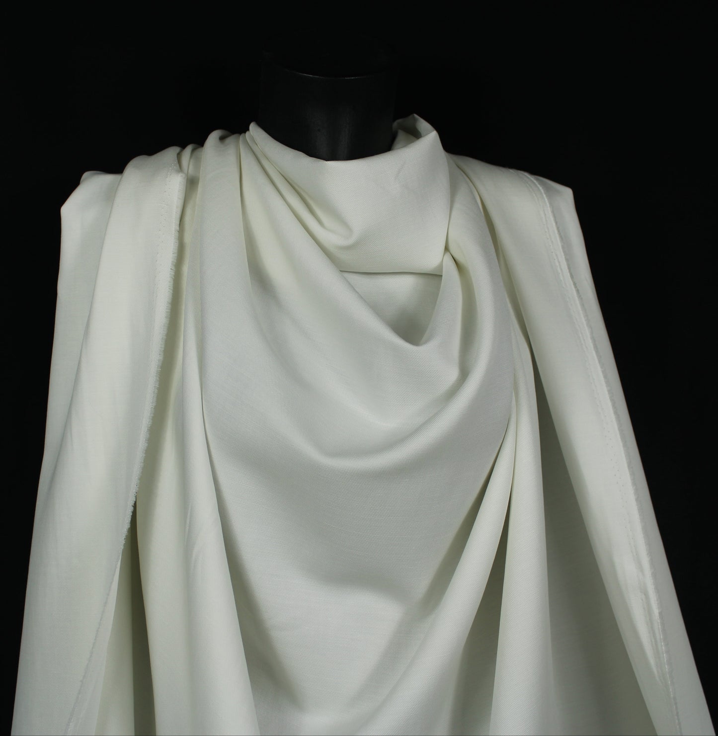 Tissu twill coton et lin - blanc - photo 4/4 | So Tissus