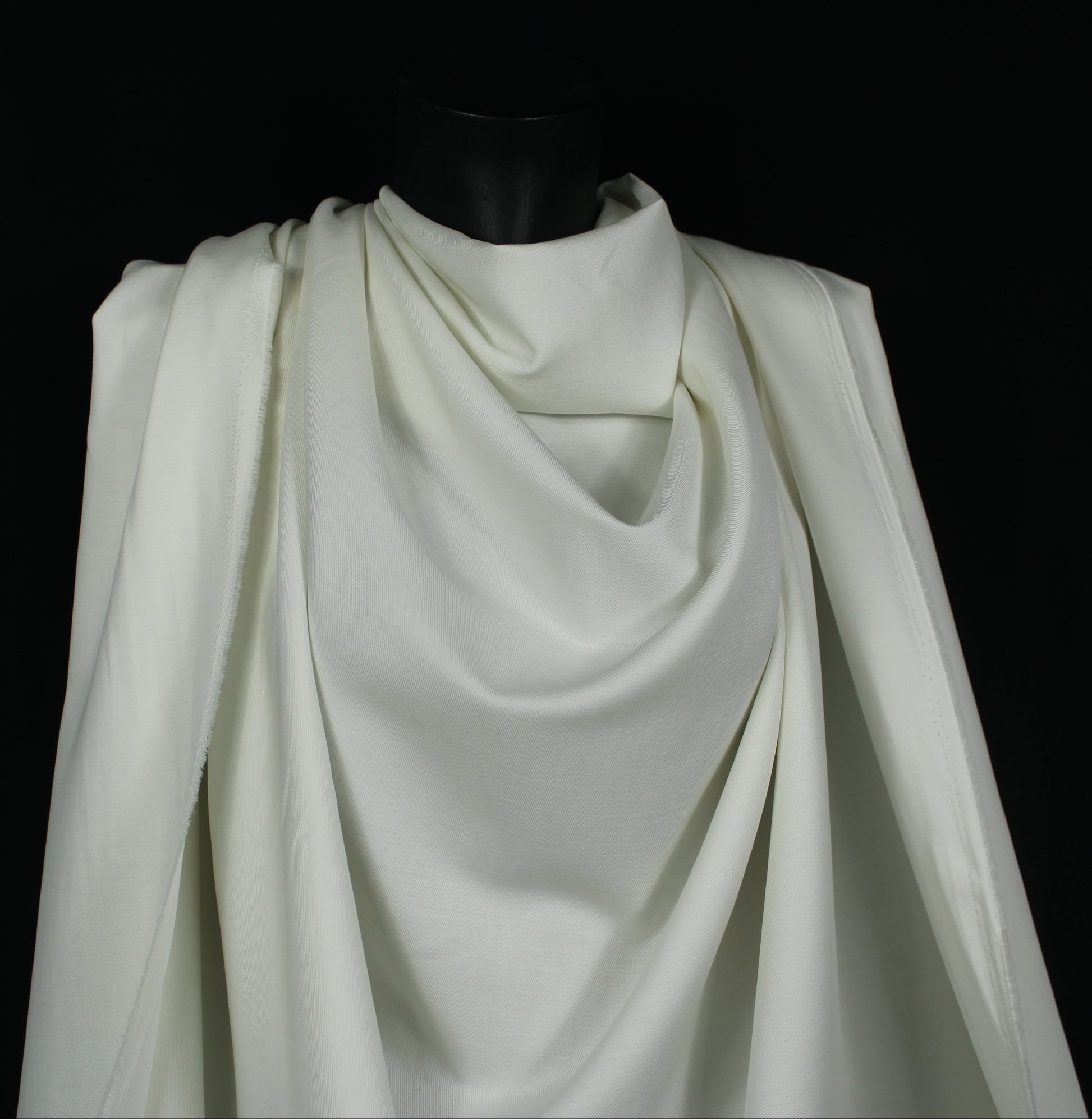 Tissu twill coton et lin - blanc - photo 4/4 | So Tissus