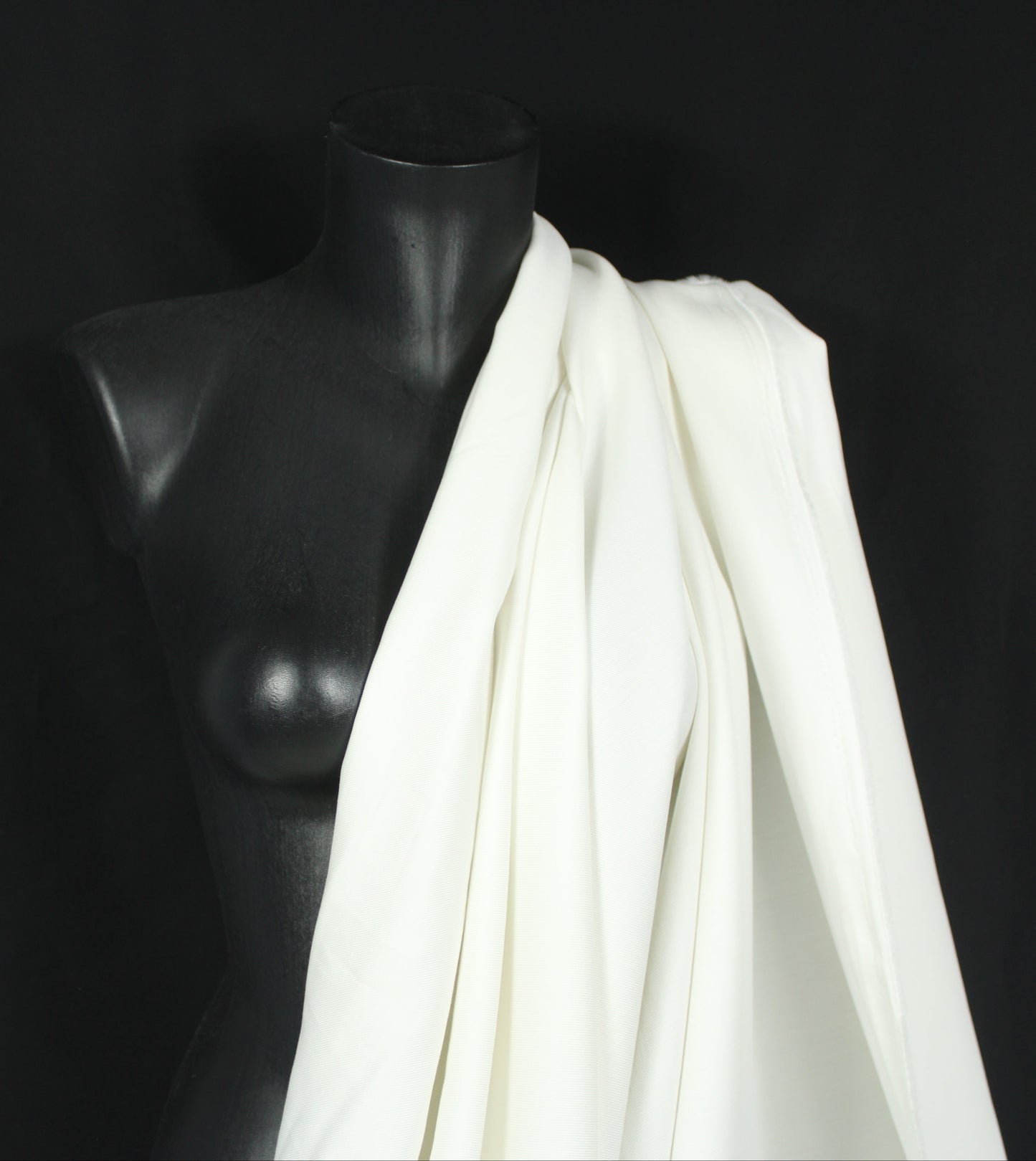Tissu twill coton et lin - blanc - photo 3/4 | So Tissus