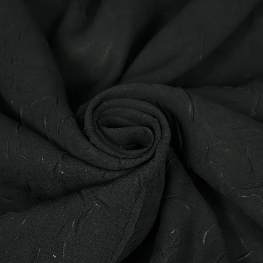 Tissu crêpon  - noir